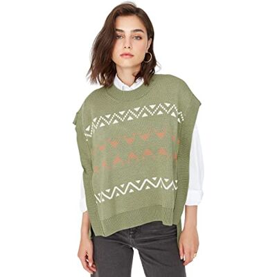 TWOAW23SV00024 TRENDYOL Bluza damska, zielony, S TWOAW23SV00024 TRENDYOL Bluza damska, zielony, S