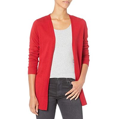 WAE35004FL18-RedRe-Medium Amazon Essentials Dames Lekki kardigan bez zapięcia (dostępny w wersji Plus Size), Czerwony, M WAE35004FL18-RedRe-Medium Amazon Essentials Dames Lekki kardigan bez zapięcia (dostępny w wersji Plus Size), Czerwony, M