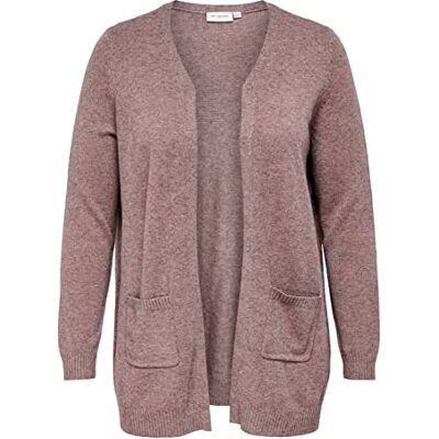 15219653 ONLY Carmakoma Caresly L/S Open Cardigan KNT damski kardigan, różowy brąz/szczegóły: melanż, M 15219653 ONLY Carmakoma Caresly L/S Open Cardigan KNT damski kardigan, różowy brąz/szczegóły: melanż, M