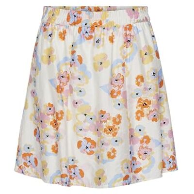 17150572 PIECES Damska spódnica mini Pckarlson Hw Short Skirt Bc, Cloud Dancer/Aop: graphic Flower, XS 17150572 PIECES Damska spódnica mini Pckarlson Hw Short Skirt Bc, Cloud Dancer/Aop: graphic Flower, XS