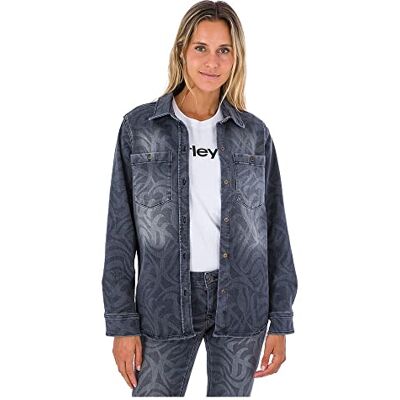 WVSEU00001 Hurley Damska koszula W Oceancare Full Denim Woven Top Shirt, czarna, S, Czarny, S WVSEU00001 Hurley Damska koszula W Oceancare Full Denim Woven Top Shirt, czarna, S, Czarny, S
