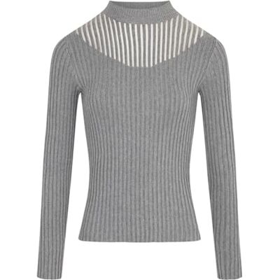 232-MANDRIN Morgan Sweter z długim rękawem JAUGE, Szary, XL 232-MANDRIN Morgan Sweter z długim rękawem JAUGE, Szary, XL