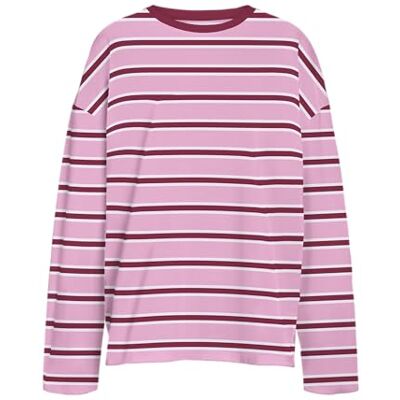 27036484-4985399 NOISY MAY Nmember L/S Stripe Sweat Noos, Begonia Pink, L 27036484-4985399 NOISY MAY Nmember L/S Stripe Sweat Noos, Begonia Pink, L