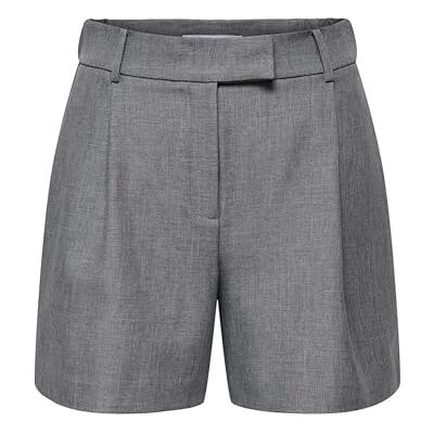15283727-4792902 ONLY Onllinda Hw Mel TLR Noos szorty damskie z wysokim stanem i szerokimi nogawkami, Medium Grey Melange, XL 15283727-4792902 ONLY Onllinda Hw Mel TLR Noos szorty damskie z wysokim stanem i szerokimi nogawkami, Medium Grey Melange, XL