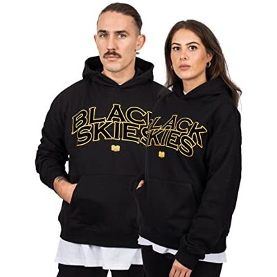 BS-E-0037-M Blackskies Bluzka z kapturem o wadze ciężkiej Oversize Streetwear Luxury Sweers Men's Ladies Sweter Sweter z stadem, Czarno-żelowa bluza z kapturem, M BS-E-0037-M Blackskies Bluzka z kapturem o wadze ciężkiej Oversize Streetwear Luxury Sweers Men's Ladies Sweter Sweter z stadem, Czarno-żelowa bluza z kapturem, M
