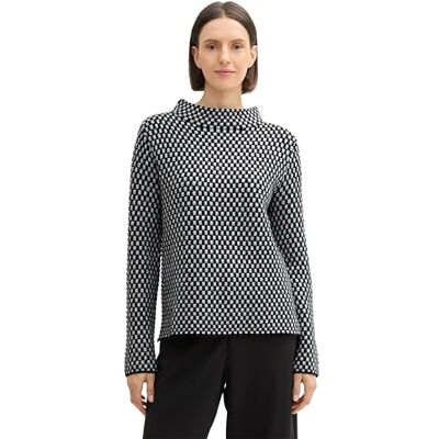 1044080 TOM TAILOR Sweter damski, 36584 Black Grey Knit Structure, XXL 1044080 TOM TAILOR Sweter damski, 36584 Black Grey Knit Structure, XXL