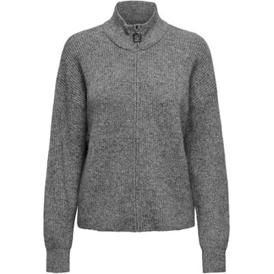15334777 ONLY Onltokyo L/S Zip Cardigan KNT, ciemnoszary melanż, L 15334777 ONLY Onltokyo L/S Zip Cardigan KNT, ciemnoszary melanż, L