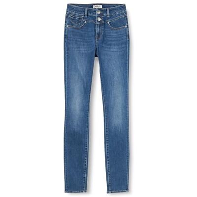 15315206 ONLY Onlwauw Hw Dou But Cut Skinny DNM EXT dżinsy damskie, niebieski (medium blue denim), 34-S-L 15315206 ONLY Onlwauw Hw Dou But Cut Skinny DNM EXT dżinsy damskie, niebieski (medium blue denim), 34-S-L