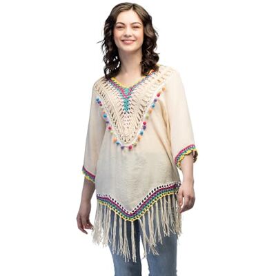 Boland – tunika boho, bluzka damska, top na karnawał, lato lub na co dzień, koszula w stylu Ibiza Boland – tunika boho, bluzka damska, top na karnawał, lato lub na co dzień, koszula w stylu Ibiza