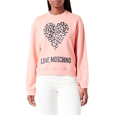 W 6 306 54 M 4055 Love Moschino Damska bluza o regularnym kroju z maxi zwierzęcym sercem i logo, Rosa, 48 W 6 306 54 M 4055 Love Moschino Damska bluza o regularnym kroju z maxi zwierzęcym sercem i logo, Rosa, 48