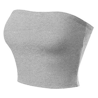 MixMatchy Women's Strapless Tube Tops Basic Bandeau Crop Sleeveless Backless Casual Sexy Going Out Summer 2025 Heather Grey S MixMatchy Women's Strapless Tube Tops Basic Bandeau Crop Sleeveless Backless Casual Sexy Going Out Summer 2025 Heather Grey S