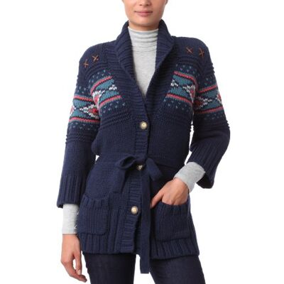 Folk heavy knit cardi Wrangler Kamizelka damska, Niebieski (Mood Indigo), S Folk heavy knit cardi Wrangler Kamizelka damska, Niebieski (Mood Indigo), S