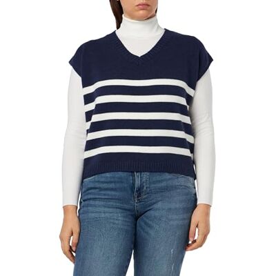 39525094-BO02 boundry Damski sweter z dzianiny , granatowa biel, M/L, Granatowa biel wełny, M-L 39525094-BO02 boundry Damski sweter z dzianiny , granatowa biel, M/L, Granatowa biel wełny, M-L