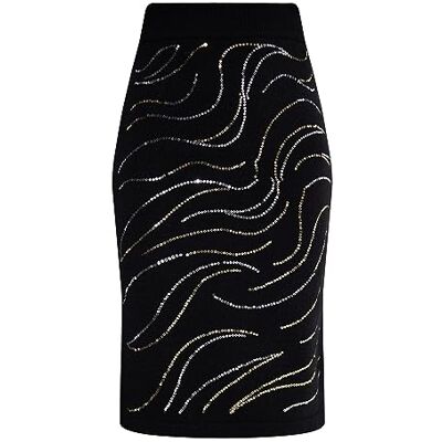17529353-NO01 nolie Damska spódnica midi, czarny, XL-XXL 17529353-NO01 nolie Damska spódnica midi, czarny, XL-XXL