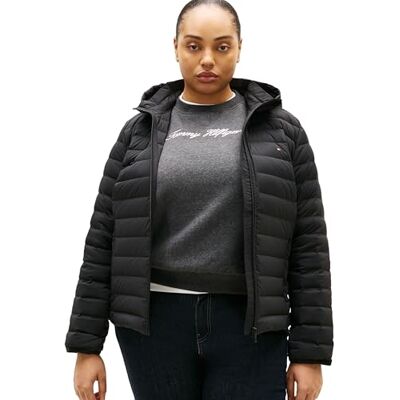 WW0WW49493BDS46 Tommy Hilfiger Damska kurtka puchowa CRV STRETCH NYLON LW WW0WW49493, czarna (czarny), 46, czarny (czarny), 72 WW0WW49493BDS46 Tommy Hilfiger Damska kurtka puchowa CRV STRETCH NYLON LW WW0WW49493, czarna (czarny), 46, czarny (czarny), 72
