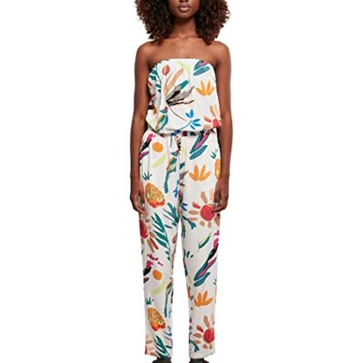 TB1955 Urban Classics Women's Ladies Viscose Bandeau Jumpsuit T-Shirt, whitesandfruity, L TB1955 Urban Classics Women's Ladies Viscose Bandeau Jumpsuit T-Shirt, whitesandfruity, L