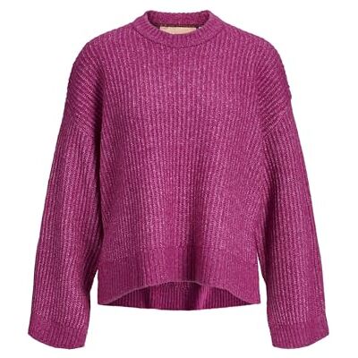 12255358 Jack & Jones Jxsigga Diverse Crew Neck Knit, fuksja red/szczegóły:/New Maroon Neck Piping, S 12255358 Jack & Jones Jxsigga Diverse Crew Neck Knit, fuksja red/szczegóły:/New Maroon Neck Piping, S