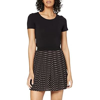 9YKET4105X-341 Yargıcı Spódnica damska Pleated Skirt Rock, Wielokolorowy (Black Multi Color 341), 34 9YKET4105X-341 Yargıcı Spódnica damska Pleated Skirt Rock, Wielokolorowy (Black Multi Color 341), 34