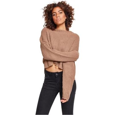 TB2359-00782 Urban Classics Ladies Wide Oversize Sweater Bluza Kobiety , taupe , S TB2359-00782 Urban Classics Ladies Wide Oversize Sweater Bluza Kobiety , taupe , S