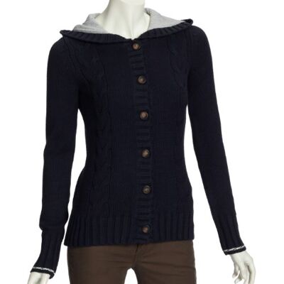 Tommy Hilfiger DEBORAH CABLE HOODIE 1M80334959 Bluza damska, niebieski (Midnight), 42 Tommy Hilfiger DEBORAH CABLE HOODIE 1M80334959 Bluza damska, niebieski (Midnight), 42