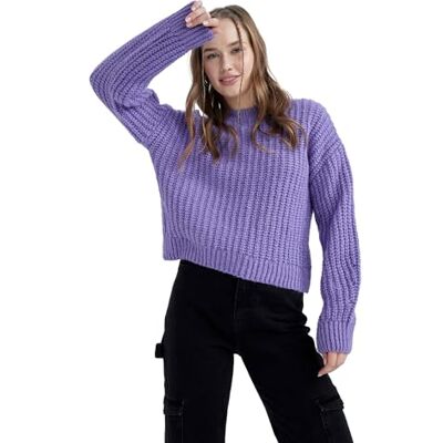 V1811AZ DeFacto Damski sweter oversize z długim rękawem, 19 szt., S V1811AZ DeFacto Damski sweter oversize z długim rękawem, 19 szt., S