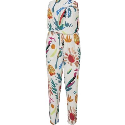 TB1955 Urban Classics Women's Ladies Viscose Bandeau Jumpsuit T-Shirt, whitesandfruity, S TB1955 Urban Classics Women's Ladies Viscose Bandeau Jumpsuit T-Shirt, whitesandfruity, S