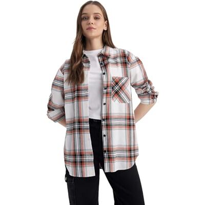 U7539AZ DeFacto Damska koszulka typu tunic, koralowy, XS U7539AZ DeFacto Damska koszulka typu tunic, koralowy, XS