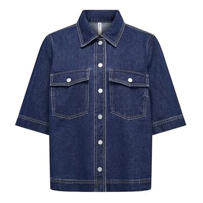 15347084-4740241 Onlbelle S/S Shirt DNM Gua Noos, niebieski (Dark Blue Denim), M 15347084-4740241 Onlbelle S/S Shirt DNM Gua Noos, niebieski (Dark Blue Denim), M