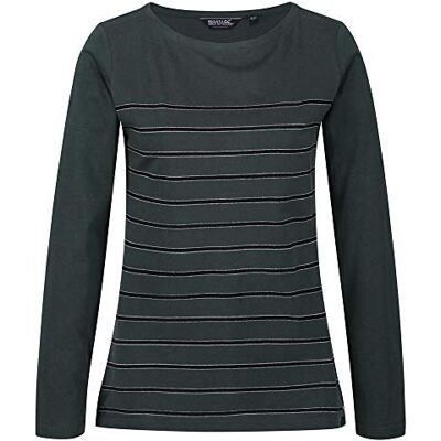 RWT211_Darkest Spruce_16 Regatta Damski Ferelith Maillot Manches Longues Femme Avec imprimé T-shirty/polo/kurtki, Darkest Spruce, FR : L (talia Fabricant: 16) RWT211_Darkest Spruce_16 Regatta Damski Ferelith Maillot Manches Longues Femme Avec imprimé T-shirty/polo/kurtki, Darkest Spruce, FR : L (talia Fabricant: 16)