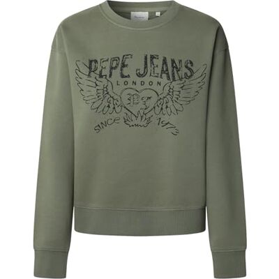 PL5800022 Pepe Jeans Bluza damska BEBERLY, zielona (KHAKI GREEN), XL, Zielony (khaki zielony), XL PL5800022 Pepe Jeans Bluza damska BEBERLY, zielona (KHAKI GREEN), XL, Zielony (khaki zielony), XL