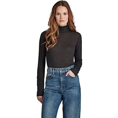 D20766-C565-C829 G-STAR RAW Slim Żółw Neck Długi Rękaw Koszulka damska, Niebieski (Dk Legion Blue Gs Butterfly 45 C565-c829), S D20766-C565-C829 G-STAR RAW Slim Żółw Neck Długi Rękaw Koszulka damska, Niebieski (Dk Legion Blue Gs Butterfly 45 C565-c829), S