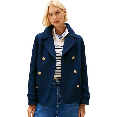WW0WW47281 Tommy Hilfiger Damski WEOL BLEND REG DB PEACOAT Dwurzędowy płaszcz, niebieski, 42, Niebieski (Dark Night Navy), 68 WW0WW47281 Tommy Hilfiger Damski WEOL BLEND REG DB PEACOAT Dwurzędowy płaszcz, niebieski, 42, Niebieski (Dark Night Navy), 68