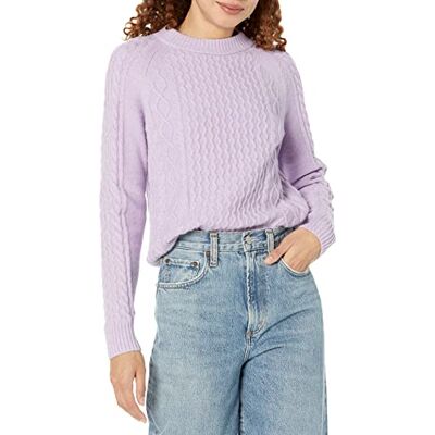 AEW30278F23_Pastel Lilac Amazon Essentials Sweter damski, pastelowy liliowy, XXL AEW30278F23_Pastel Lilac Amazon Essentials Sweter damski, pastelowy liliowy, XXL