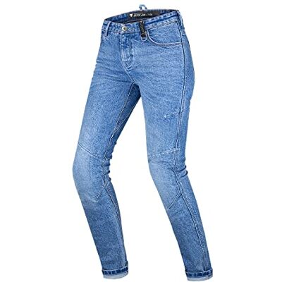 DEVON LADY SHIMA Devon Dżinsy motocyklowe, wentylowane, elastyczne, slim fit, ze wzmocnieniami FiberQL, ochraniacze na kolana i biodra CE (damskie, niebieskie, 28) DEVON LADY SHIMA Devon Dżinsy motocyklowe, wentylowane, elastyczne, slim fit, ze wzmocnieniami FiberQL, ochraniacze na kolana i biodra CE (damskie, niebieskie, 28)