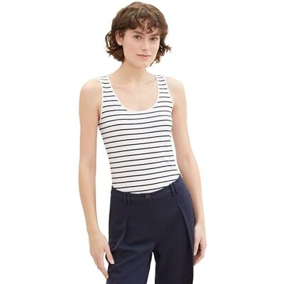 1041479 TOM TAILOR Top damski, 32082 Offwhite Navy Stripe, 3XL 1041479 TOM TAILOR Top damski, 32082 Offwhite Navy Stripe, 3XL