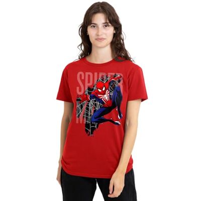 UKWT2-20-MRVL01UK Spiderman Classic Gamerverse Web Swing damska koszulka, czerwona, M, Czerwony, M UKWT2-20-MRVL01UK Spiderman Classic Gamerverse Web Swing damska koszulka, czerwona, M, Czerwony, M