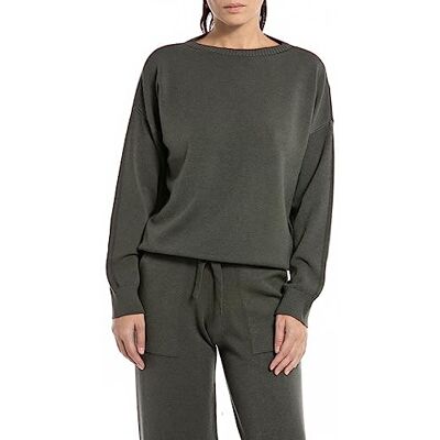DK3566.000.G23372 Replay Damski sweter elegancki, zielony (Army Green 435), XXS, Army Green 435, XXS DK3566.000.G23372 Replay Damski sweter elegancki, zielony (Army Green 435), XXS, Army Green 435, XXS