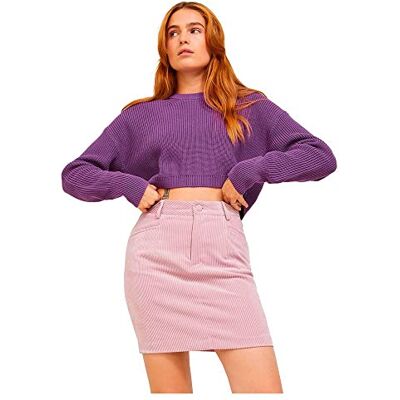 12225756 JACK & JONES Damski sweter JJXX JXCARLOTA LS Twist Cropped CN Knit Pullover, Royal Lilac, XS 12225756 JACK & JONES Damski sweter JJXX JXCARLOTA LS Twist Cropped CN Knit Pullover, Royal Lilac, XS