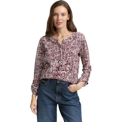1047729 TOM TAILOR T-shirt damski, 38403 Dark Red Abstract Dot Design, XXL 1047729 TOM TAILOR T-shirt damski, 38403 Dark Red Abstract Dot Design, XXL