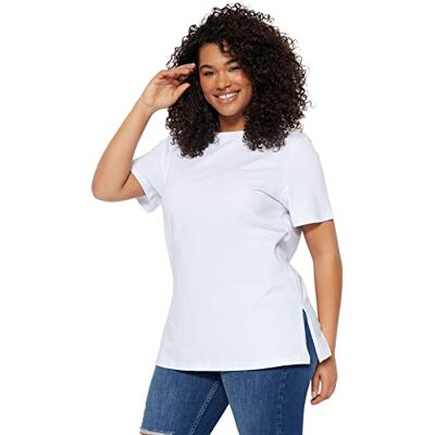 TBBSS22BF0031 Trendyol Kobiety Zrelaksowany Standardowy Okrągły Dekolt Dzianiny Plus Rozmiar T-Shirt Koszula, Biały, 3XL duże rozmiary TBBSS22BF0031 Trendyol Kobiety Zrelaksowany Standardowy Okrągły Dekolt Dzianiny Plus Rozmiar T-Shirt Koszula, Biały, 3XL duże rozmiary
