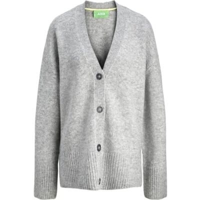 12264924 Jack & Jones JXIRIS różne dzianiny rozpinane, Szary melanż/Szczegóły: / Pale Green Neck Piping, XS 12264924 Jack & Jones JXIRIS różne dzianiny rozpinane, Szary melanż/Szczegóły: / Pale Green Neck Piping, XS