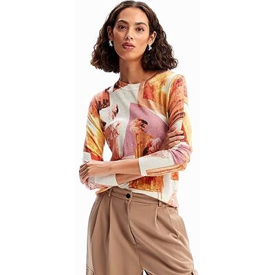 23WWJF38 Desigual Sweter FOTINA_Pull, 3049 różowy, M, czerwony, M 23WWJF38 Desigual Sweter FOTINA_Pull, 3049 różowy, M, czerwony, M