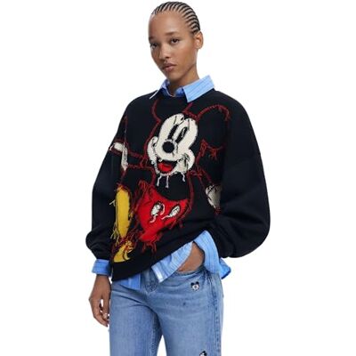 25WWSK14 Desigual Sweat_Hello Mickey, 2000 Czarny, XL, Czarny (Black), XL 25WWSK14 Desigual Sweat_Hello Mickey, 2000 Czarny, XL, Czarny (Black), XL