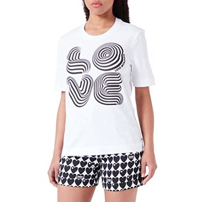 W 4 F15 4D M 3876 Love Moschino Women's Regular Fit Short-Sleeved T-Shirt, Optical White, 48, optical white, 48 W 4 F15 4D M 3876 Love Moschino Women's Regular Fit Short-Sleeved T-Shirt, Optical White, 48, optical white, 48