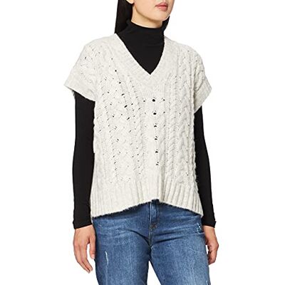 6528 W1936 Herrlicher Damska kamizelka Liselotta Structured Wool sweter, Offwhite 61, XL 6528 W1936 Herrlicher Damska kamizelka Liselotta Structured Wool sweter, Offwhite 61, XL
