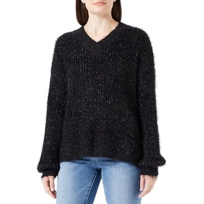 15609994-ID02 IDONY Damski sweter z dzianiny , czarny, M/L, czarny, M-L 15609994-ID02 IDONY Damski sweter z dzianiny , czarny, M/L, czarny, M-L