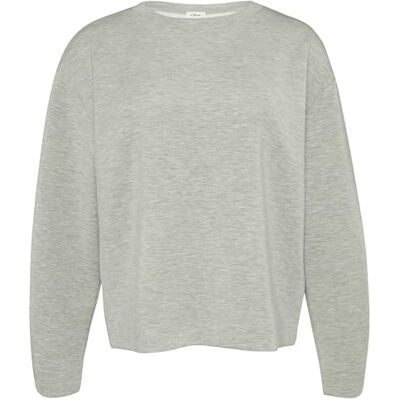 2160890.9400.36 s.Oliver Bluza damska z Scuba – miękka i nowoczesna ze składanymi detalami, szary melanż, 36 2160890.9400.36 s.Oliver Bluza damska z Scuba – miękka i nowoczesna ze składanymi detalami, szary melanż, 36