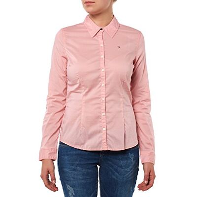 1657653510-672 Tommy Jeans Faina damska bluzka z długim rękawem Regular Fit, Różowy (Candy Pink- Pt 672), XS 1657653510-672 Tommy Jeans Faina damska bluzka z długim rękawem Regular Fit, Różowy (Candy Pink- Pt 672), XS
