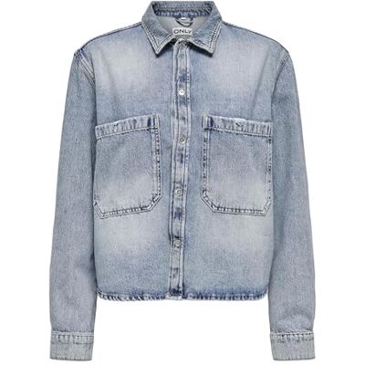 15329891-4565261 Onlcassie Ls Ovs DNM Shirt Dot Noos, jasnoniebieski (light blue denim), S 15329891-4565261 Onlcassie Ls Ovs DNM Shirt Dot Noos, jasnoniebieski (light blue denim), S