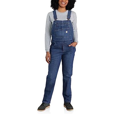 106002 Carhartt Damski Rugged Flex Relaxed Fit Denim Bib Over, Łuki, S 106002 Carhartt Damski Rugged Flex Relaxed Fit Denim Bib Over, Łuki, S